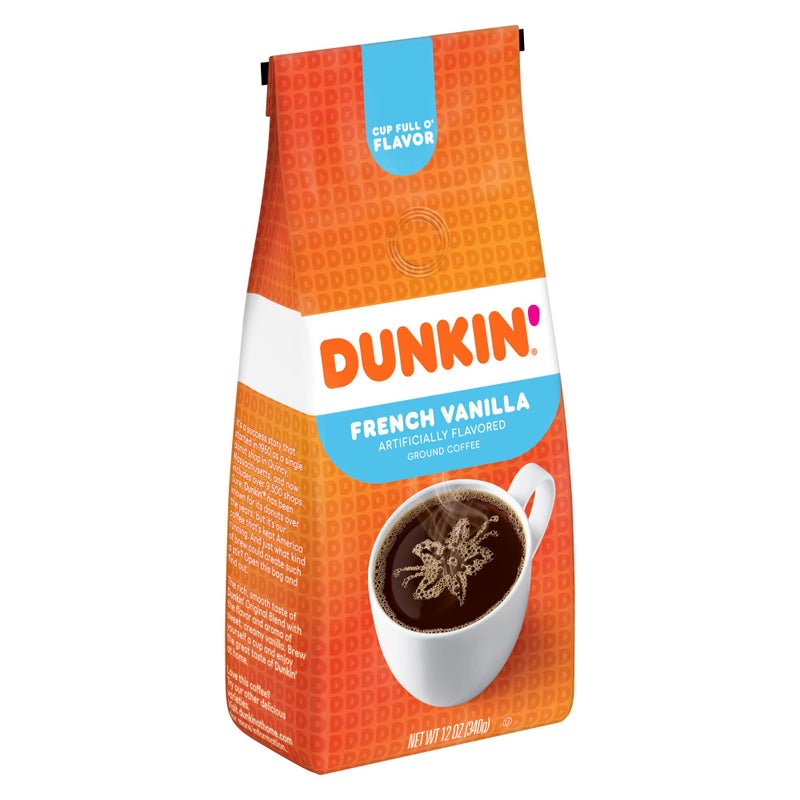 Dunkin Donuts Dunkin' French Vanilla Artificially Flavored Ground Coffee, 12 Ounce - Image 2